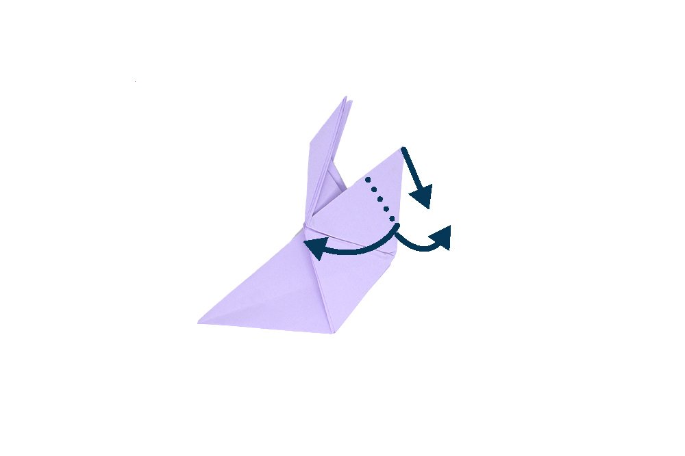 How to fold an Origami Bunny - Step 16