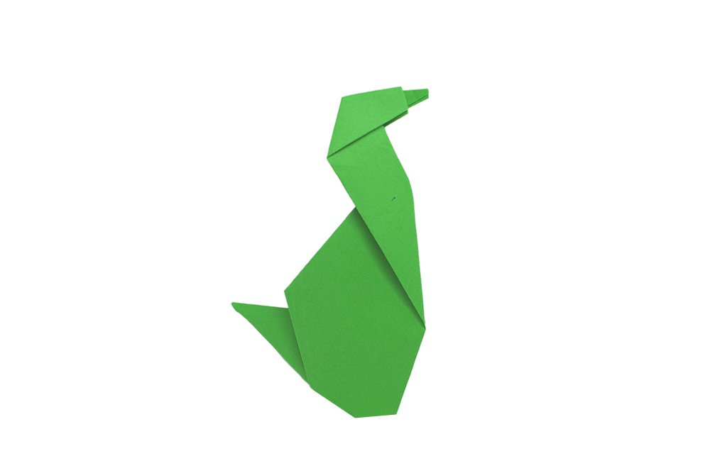 How to fold an Origami Sitting Dog - Finsih