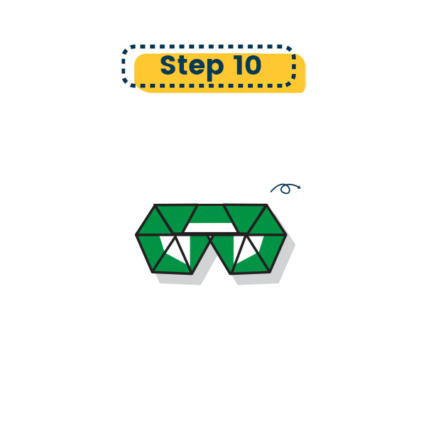 How to Fold an Origami Sunglasses - Step 010