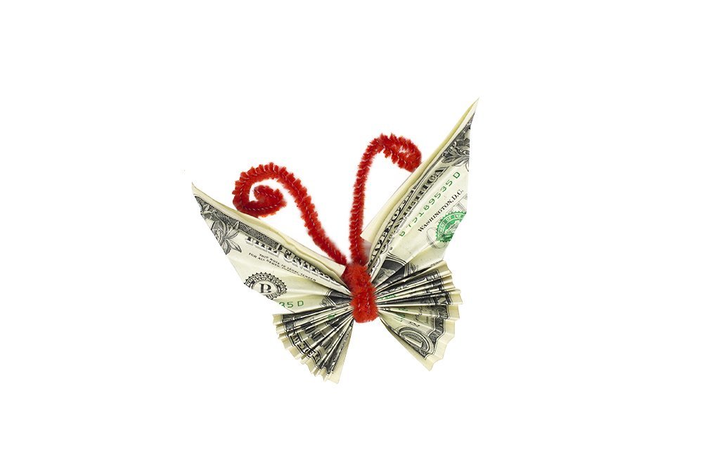 How to make a Money Twist Tie Butterfly - Final
