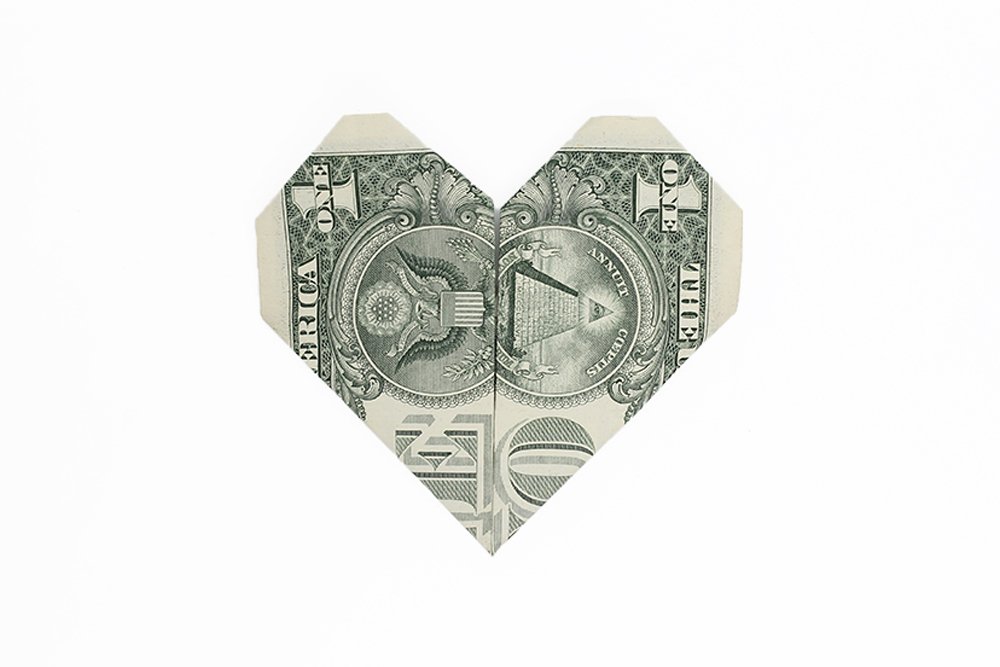 How to make an Origami Heart Dollar - Final