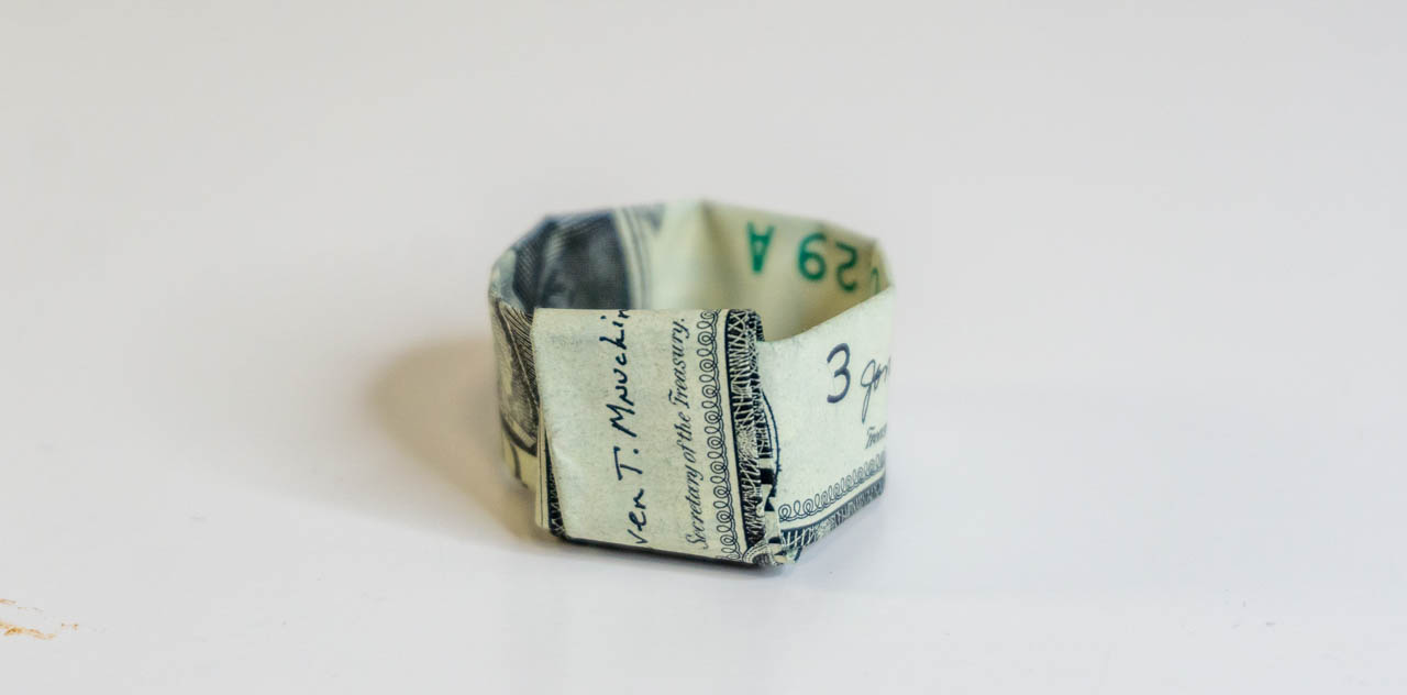 Easy Origami Dollar Ring | Cool Money Origami Trick