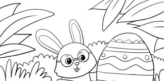 cute easter bunny coloring page - thumbnail ver 1