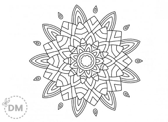 Easy Mandala to Color for Teens and Adults - diy-magazine.com