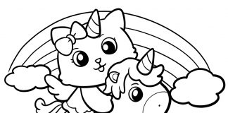 hello kitty unicorn coloring page - - thumbnail ver 1