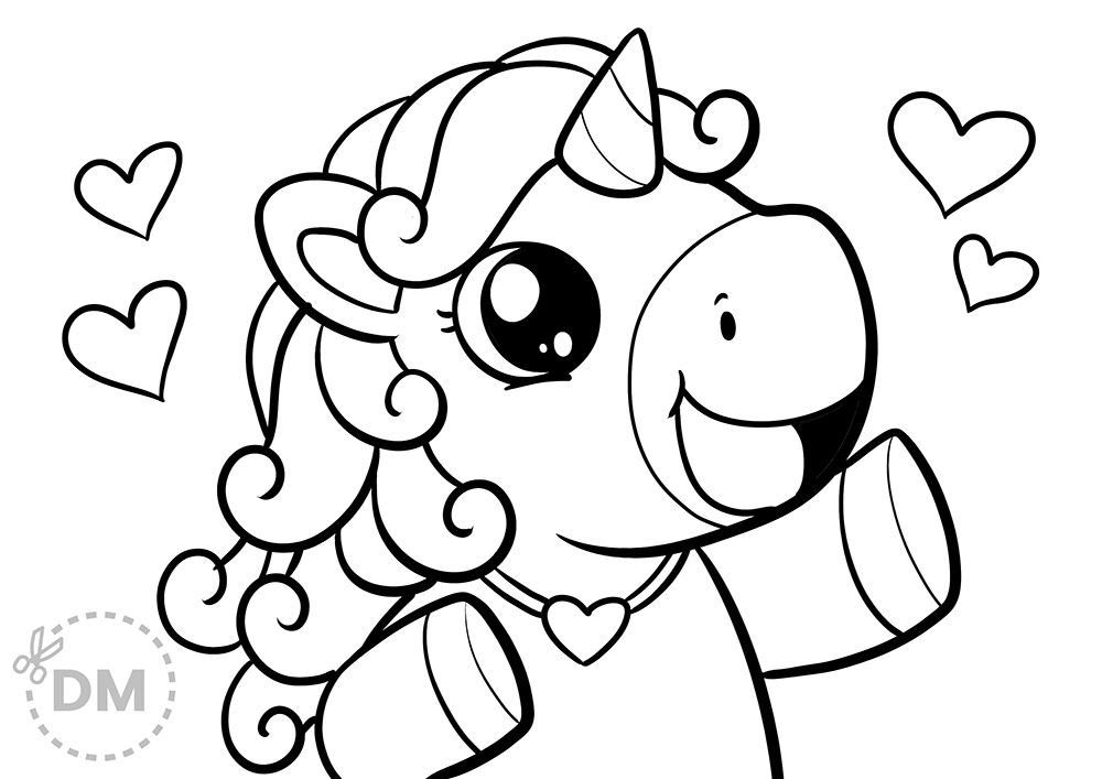 Cute Unicorn Coloring Pages for Kids Graphic by MyCreativeLife