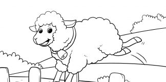 lamb coloring page- thumbnail