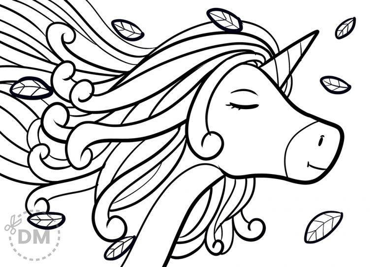 Pretty Unicorn Coloring Page For Girls