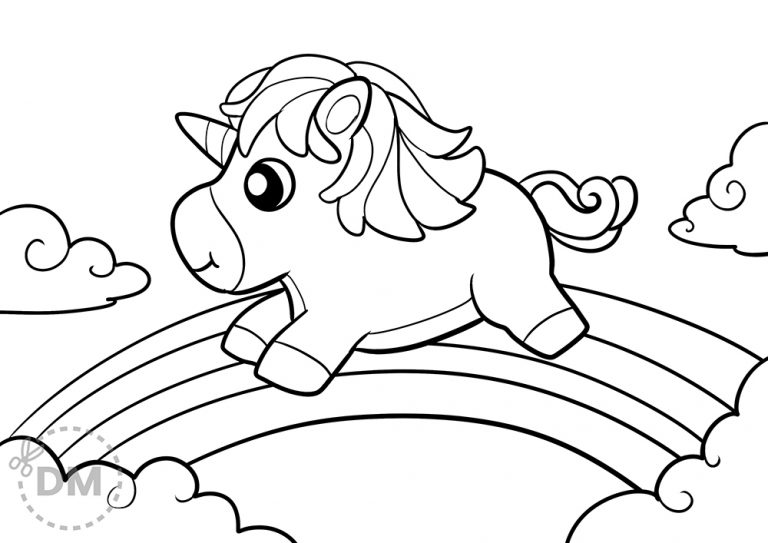 adorable cute unicorn coloring pages