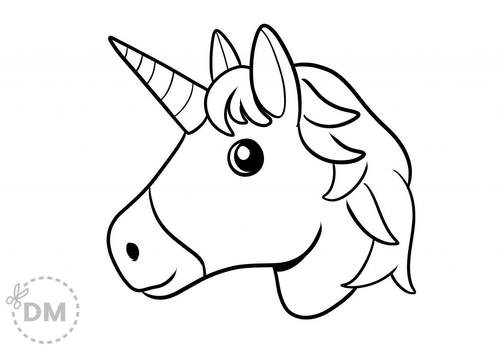 free printable easy coloring pages emoji unicorn