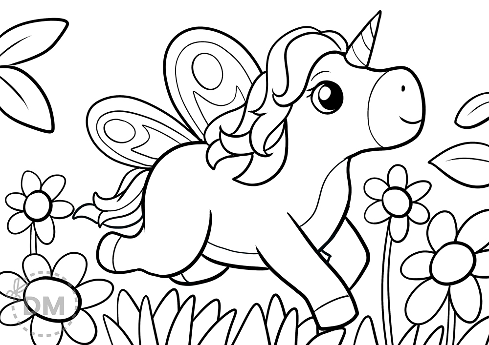 unicorn drawings with wings easy