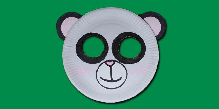 Make a Lovely Paper Plate Panda Bear Mask - diy-magazine.com