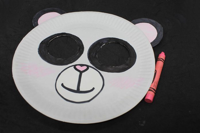 Make a Lovely Paper Plate Panda Bear Mask - diy-magazine.com