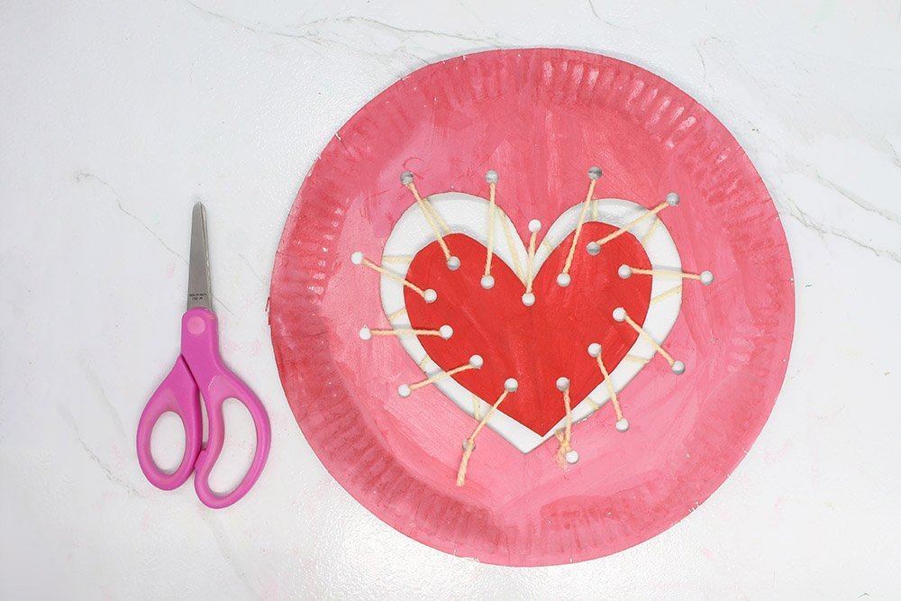 How To Make a Paper Plate Heart - Step 021