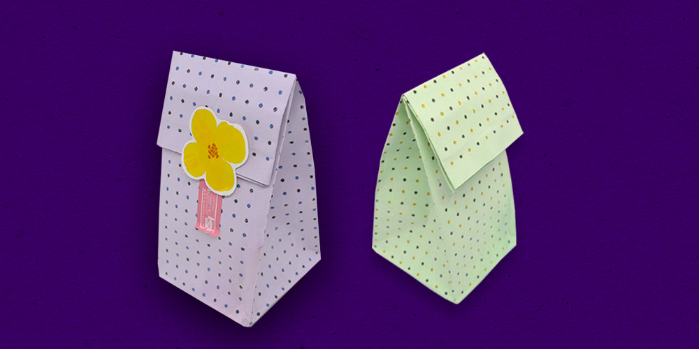 DIY - Origami paper gift bag tutorial - Paper bag with handle 