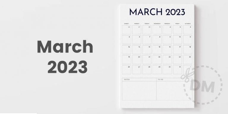 Free Blank Calendar Template | March 2023